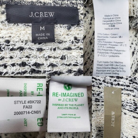 J.Crew Womens Ivory Black Space Dyed Textured Knit Pull On Mini Skirt Size M NWT - Picture 4 of 4